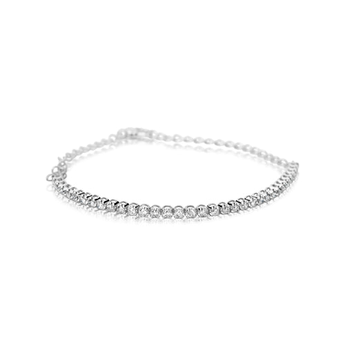 Sterling Silver 0.25ct Illusion Set Diamond Tennis Bracelet | H.Samuel